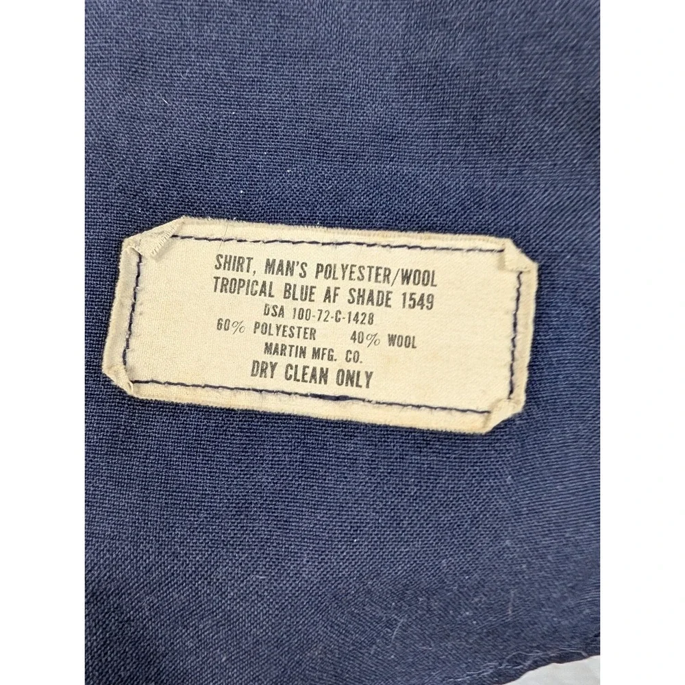 VTG 1972 US Air Force Enlisted Blue Shirt Tech Sergeant E-6 Patches Vietnam Era